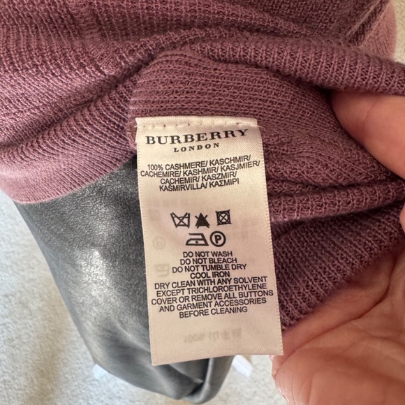 Burberry London Lilac Cashmere Zip Up Hoodie Sweater - Sz M - Picture 5 of 6